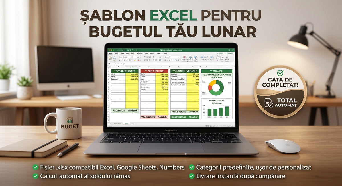 Șablon Buget Lunar Personal – Excel automat, cu formule